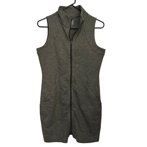 Title Nine Dress Womens S Gray Excellent Full Zip Sleeveless Mock Neck Pockets